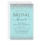 Aqua Blue Silver Glitter Bridal Shower Invitation