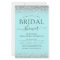 Aqua Blue Silver Glitter Bridal Shower Invitation
