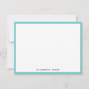 Aqua Blue Simple Modern Chic Classic Minimalist Card