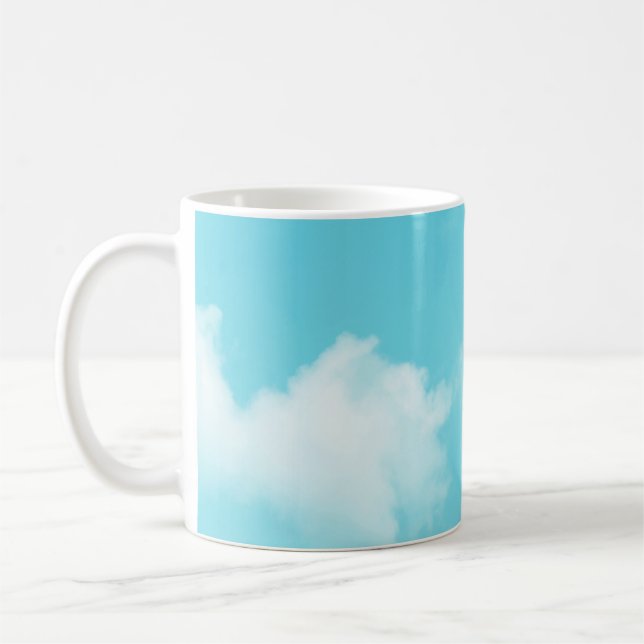 Aqua blue sky coffee mug (Left)