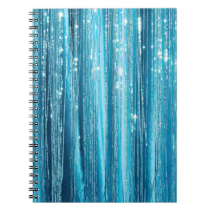 Aqua Blue Sparkle Stripes Notebook