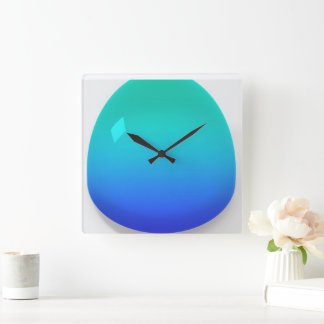 Aqua Blue  Square Wall Clock