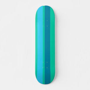 Aqua Blue Stripes Skateboard