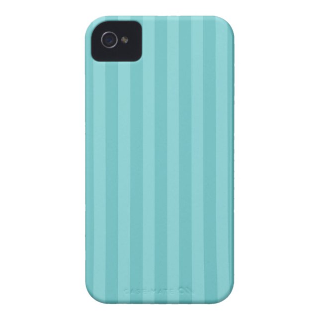 Aqua blue stripes striped stripe pattern Case-Mate iPhone case (Back)
