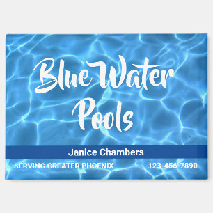 Aqua Blue Swimming Pool Cleaning Service Magnet