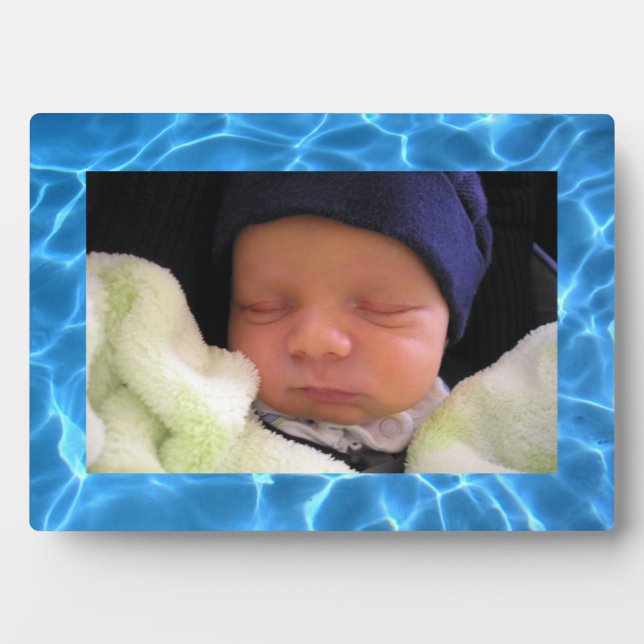 Aqua Blue Swimming Pool Photo Background Plaque (Front)
