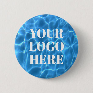 Aqua Blue Swimming Pool Photo for Your Logo 6 Cm Round Badge