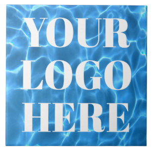 Aqua Blue Swimming Pool Photo for Your Logo Ceramic Tile