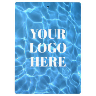 Aqua Blue Swimming Pool Photo for Your Logo Clipboard