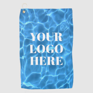 Aqua Blue Swimming Pool Photo for Your Logo Golf Towel