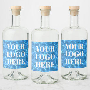 Aqua Blue Swimming Pool Photo for Your Logo Liquor Bottle Label