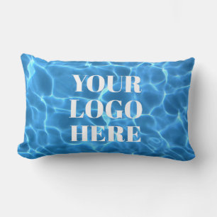 Aqua Blue Swimming Pool Photo for Your Logo Lumbar Cushion