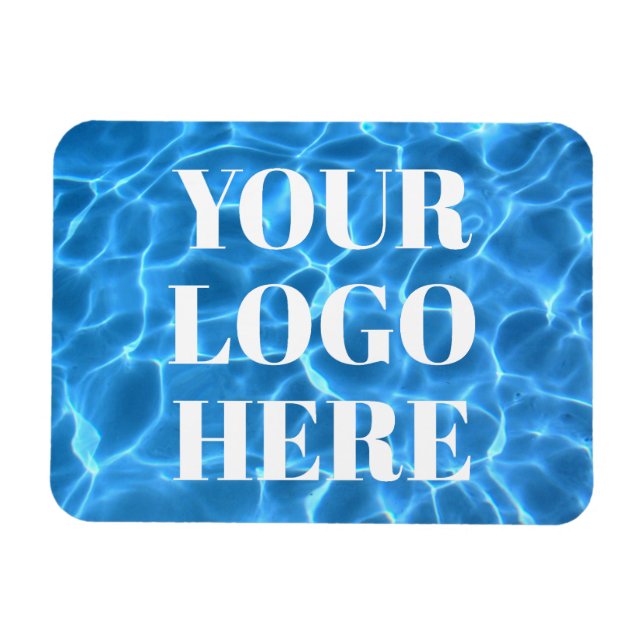 Aqua Blue Swimming Pool Photo for Your Logo Magnet (Horizontal)