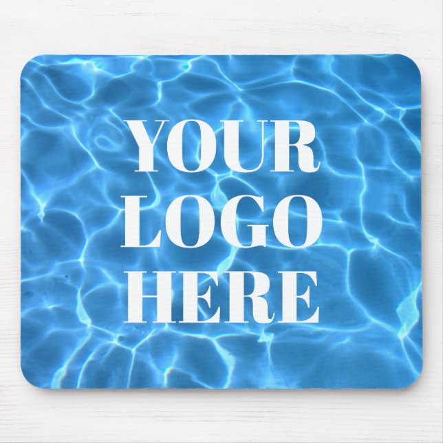 Aqua Blue Swimming Pool Photo for Your Logo Mouse Pad (Front)