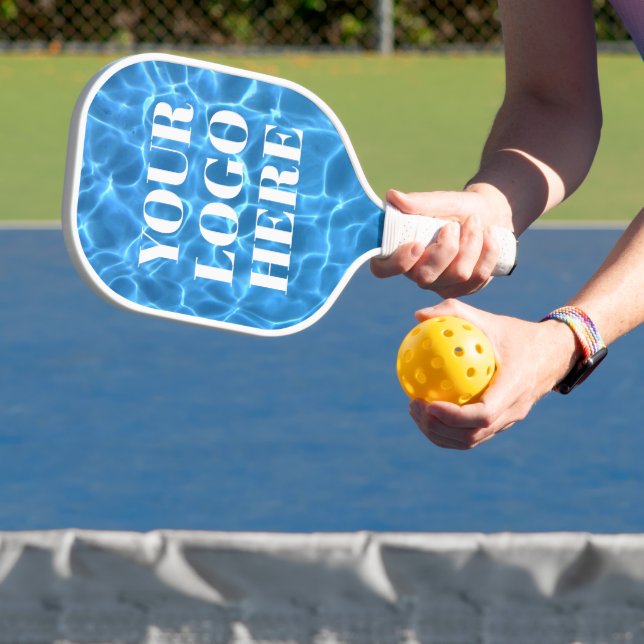 Aqua Blue Swimming Pool Photo for Your Logo Pickleball Paddle (Insitu)