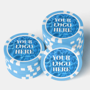 Aqua Blue Swimming Pool Photo for Your Logo Poker Chips