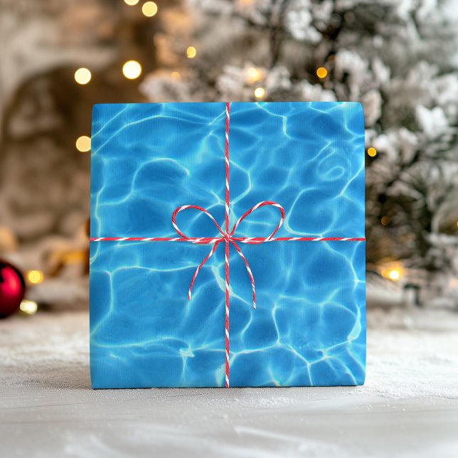 Aqua Blue Swimming Pool Photo Wrapping Paper Sheet (Aqua Blue Swimming Pool Photo Wrapping Paper Sheets)