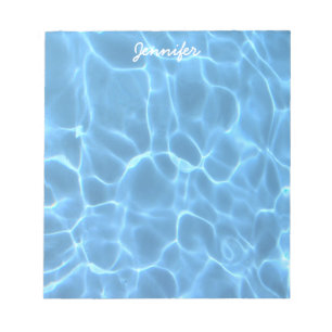 Aqua Blue Swimming Pool Soft Colours Photo Notepad