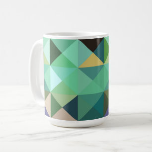 Aqua Blue Teal Abstract Geo Style Mug Cup