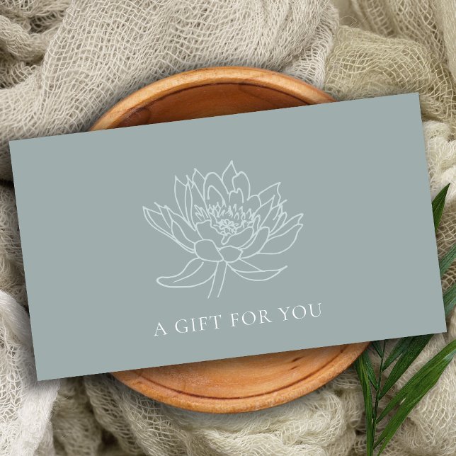AQUA BLUE TEAL GOLD LOTUS FLORAL GIFT CERTIFICATE (Creator Uploaded)
