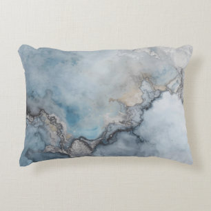 Aqua Blue Teal Grey Beige Abstract Home Decor Decorative Cushion