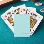 Aqua Blue Teal Modern Script Girly Monogram Name Playing Cards<br><div class="desc">Aqua Blue Teal Simple Script Monogram Name Playing Cards. This makes the perfect sweet 16 birthday,  wedding,  bridal shower,  anniversary,  baby shower or bachelorette party gift for someone that loves glam luxury and chic styles.</div>
