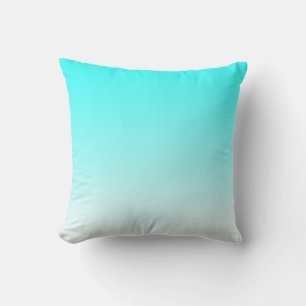 Aqua Blue to White Gradient Cushion