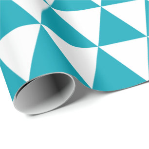 Aqua Blue Triangles Wrapping Paper