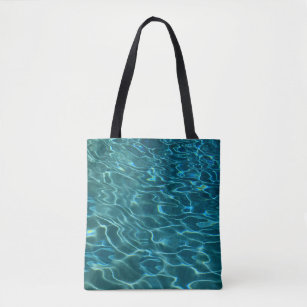 Aqua Blue Water Pattern, rippling ocean waves Tote Bag
