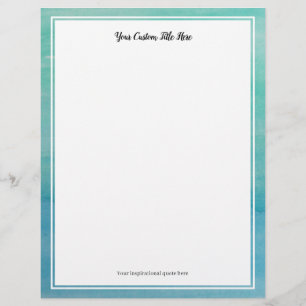 Aqua blue watercolor wedding stationery paper