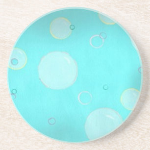 Aqua blue with circles and bubbles, coasters