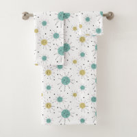 Aqua Blue Yellow Franciscan Starburst Mid Century