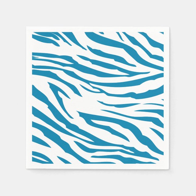 Aqua Blue Zebra Print Napkin (Front)