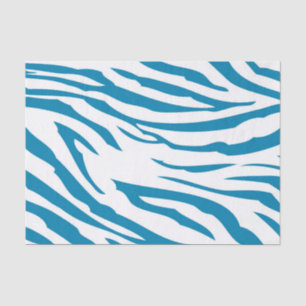 Aqua Blue Zebra Print Tissue Paper