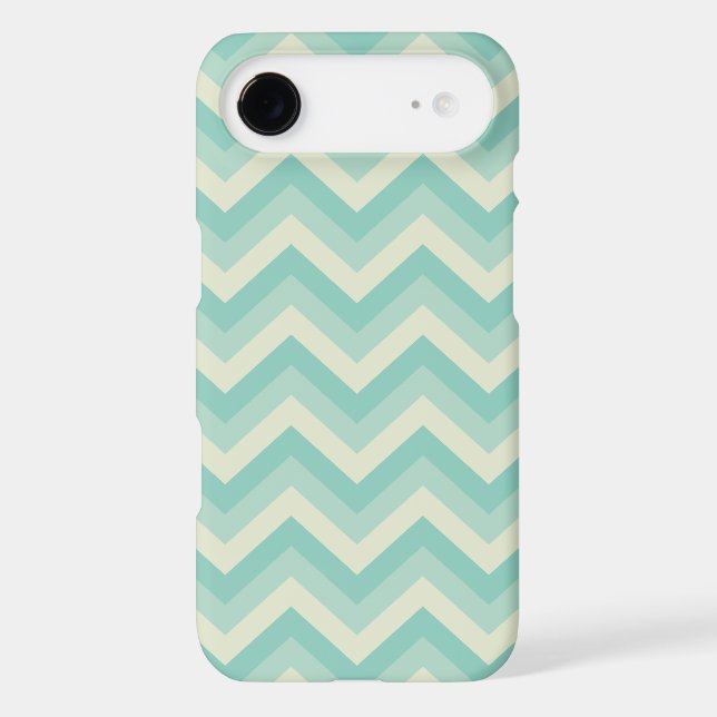 Aqua Blue Zigzag Pattern Case-Mate iPhone Case (Back)