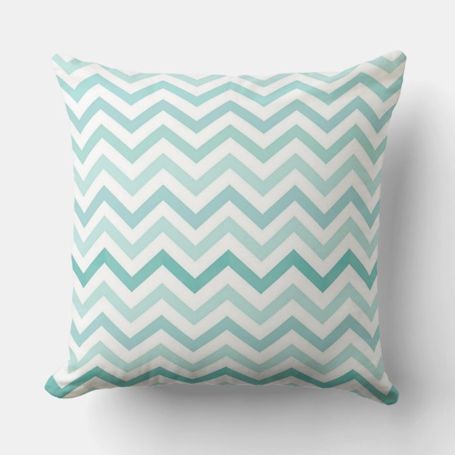 Aqua Blue Zigzag Pattern – Modern Minimalist   Cushion (Front)
