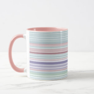 Aqua, Blush and Lavender Stripes Mug