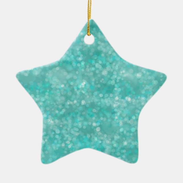 Aqua Bokeh Ceramic Tree Decoration (Front)