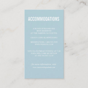 Aqua Bold Wildflowers wedding ACCOMMODATION Enclosure Card