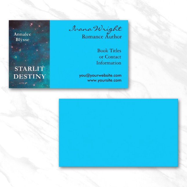 Aqua Book Cover Author Business Card (Aqua Book Cover Author Business Card)