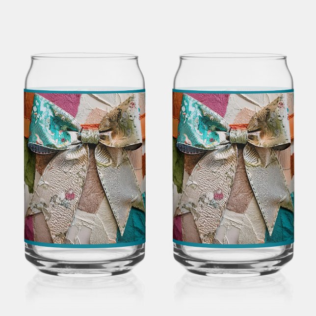Aqua Bow Soda Glass (Front)