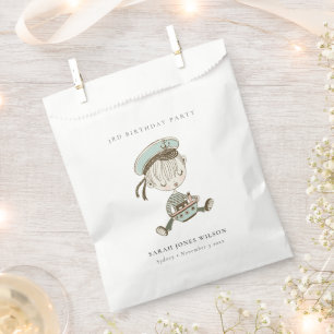 Aqua Boys Little Sailor Nautical Any Age Birthday Favour Bag