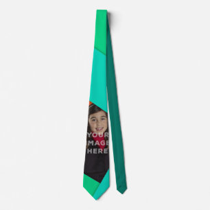 Aqua Breaks Add Your Image Green Neck Tie Design