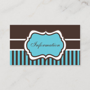 Aqua, Brown, and White Damask Enclosure Card
