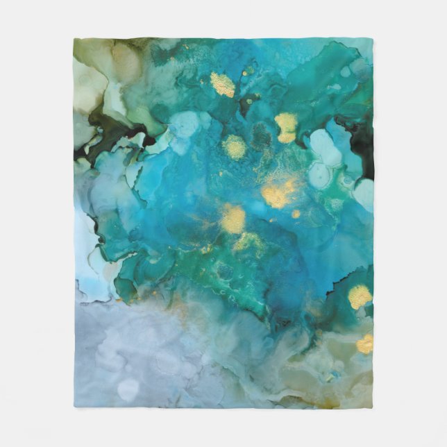 Aqua Brume I Fleece Blanket (Front)