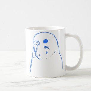 Aqua Budgie Portrait Coffee Mug