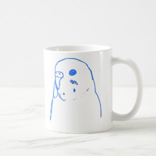 Aqua Budgie Portrait Coffee Mug
