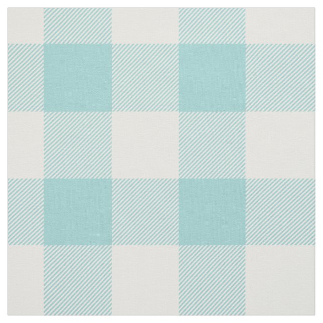 Aqua Buffalo Check Pattern Fabric (Swatch)