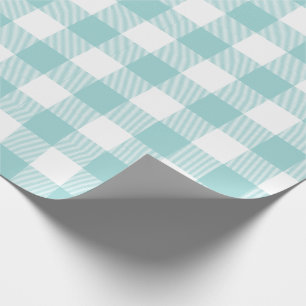 Aqua Buffalo Check Pattern Wrapping Paper