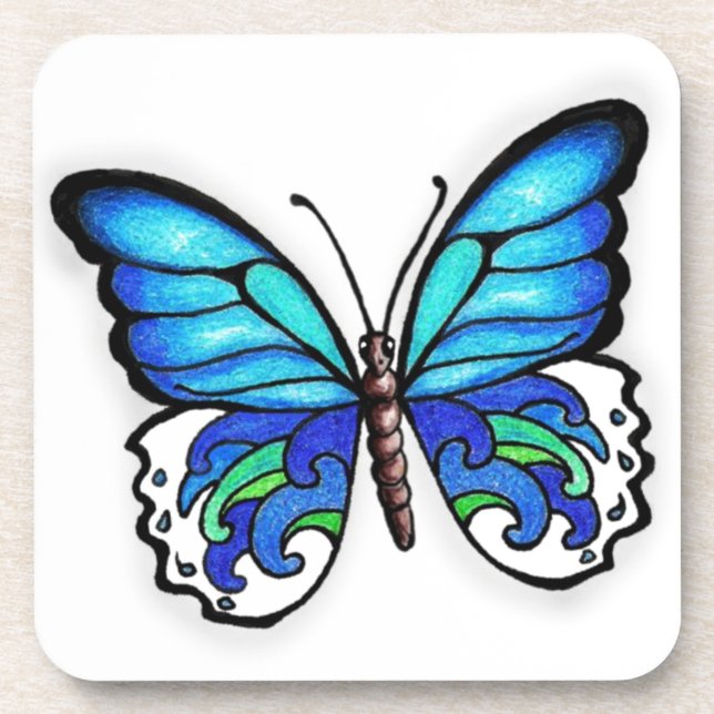 Aqua Butterfly Coaster (Front)